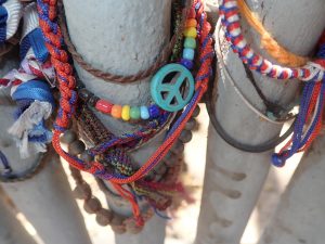 The killing Tree - now decorated with jewelery and peace signs at The Killing Fields, Cambodia